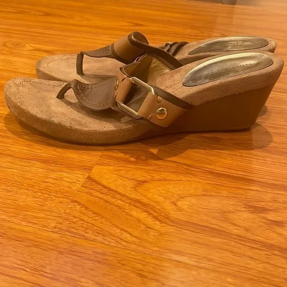 WOMENS NINE WEST wedge sandals BROWN SIZE 10 - Picture 4 of 8